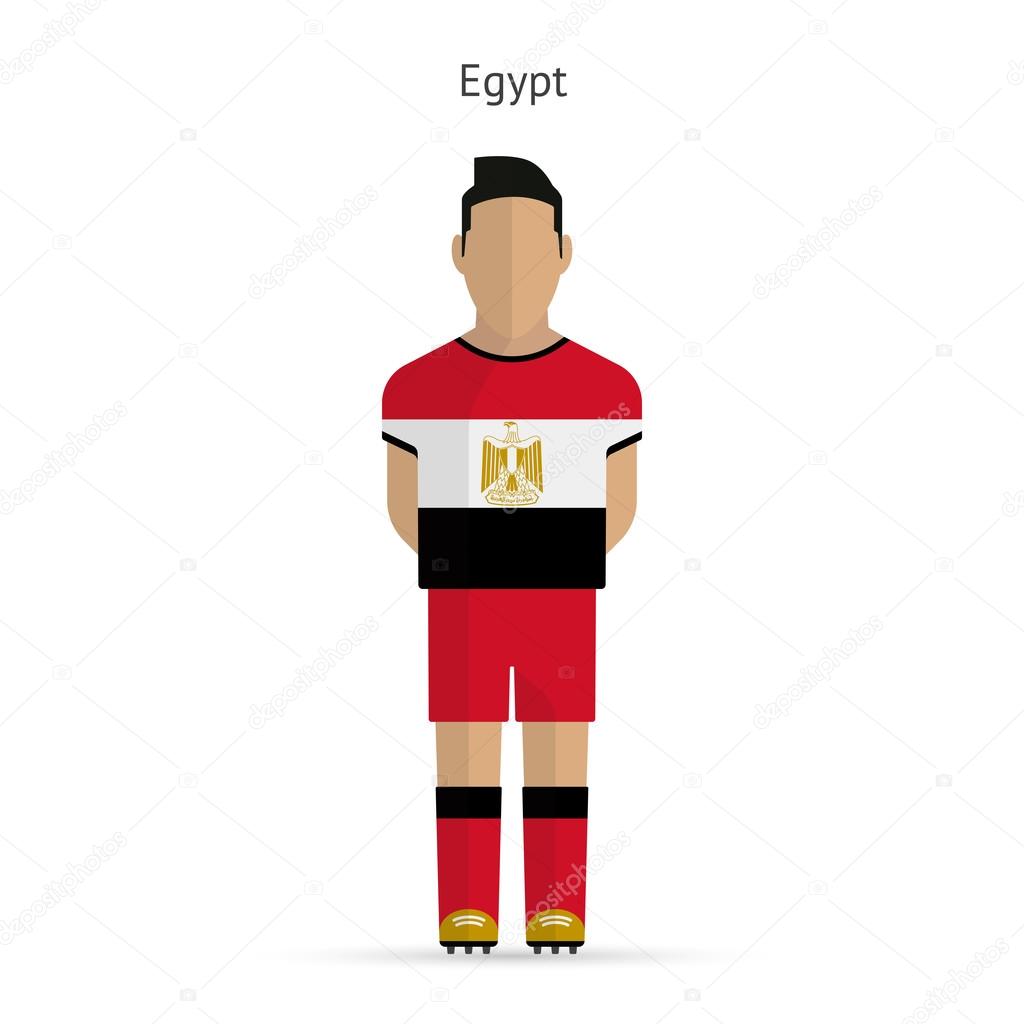 Egypt football player. Soccer uniform.