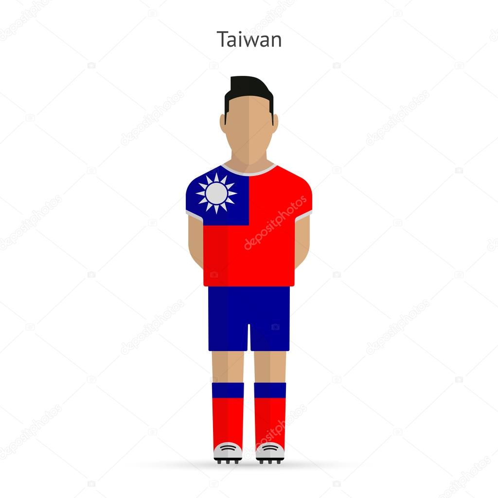 Taiwan football player. Soccer uniform.