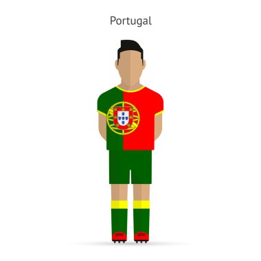 Portugal football player. Soccer uniform. clipart