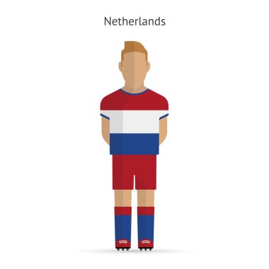 Hollanda futbol oyuncusu. Futbol üniforma.