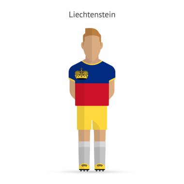 Lihtenştayn futbol oyuncusu. Futbol üniforma.
