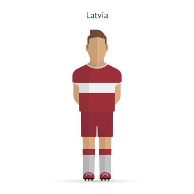 Letonya futbolcu. Futbol üniforma.