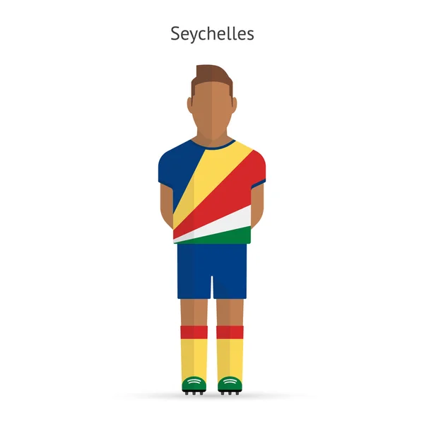 Jugador de fútbol de Seychelles. Uniforme de fútbol . — Archivo Imágenes Vectoriales