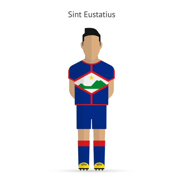 Sint eustatius grający na pozycji napastnika. piłka nożna jednolite. — Wektor stockowy