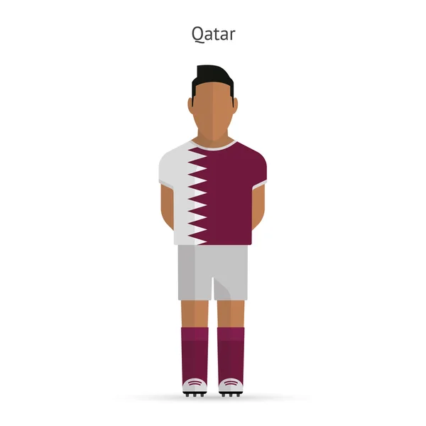 Joueur de football du Qatar. Uniforme de football . — Image vectorielle
