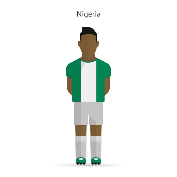 Nigeria voetballer. Voetbal uniforme. — Stockvector