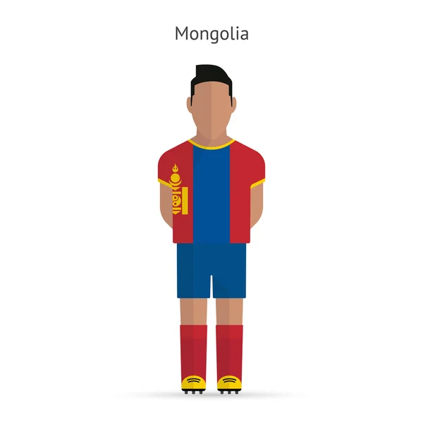 Jugador de fútbol de Mongolia. Uniforme de fútbol . — Vector de stock