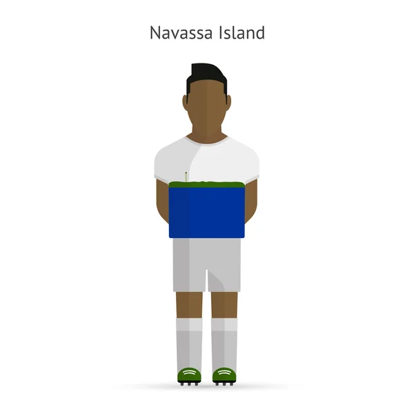 Navassa island grający na pozycji napastnika. piłka nożna jednolite. — Wektor stockowy