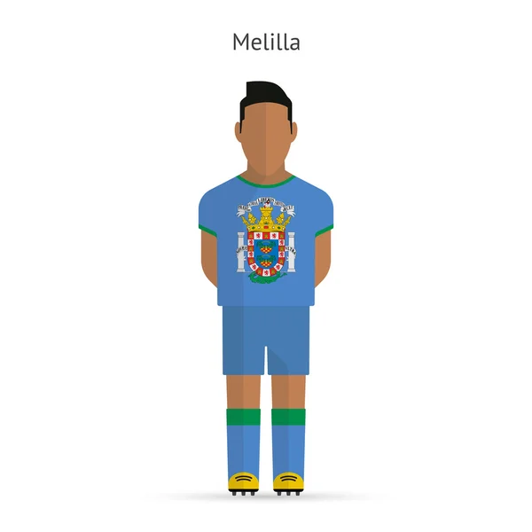 Melilla futbolcu. Futbol üniforma. — Stok Vektör