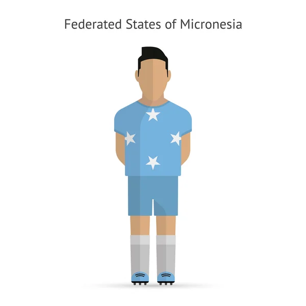 Jugador de fútbol de Micronesia. Uniforme de fútbol . — Vector de stock