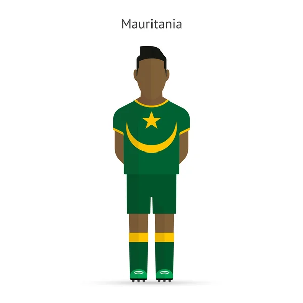 Jugador de fútbol de Mauritania. Uniforme de fútbol . — Vector de stock
