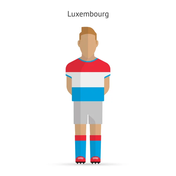 Luxemburgischer Fußballer. Fußballuniform. — Stockvektor