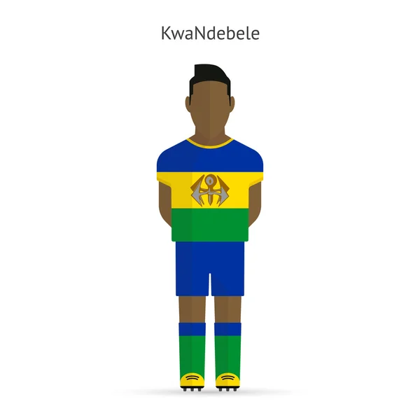 Jugador de fútbol KwaNdebele. Uniforme de fútbol . — Vector de stock