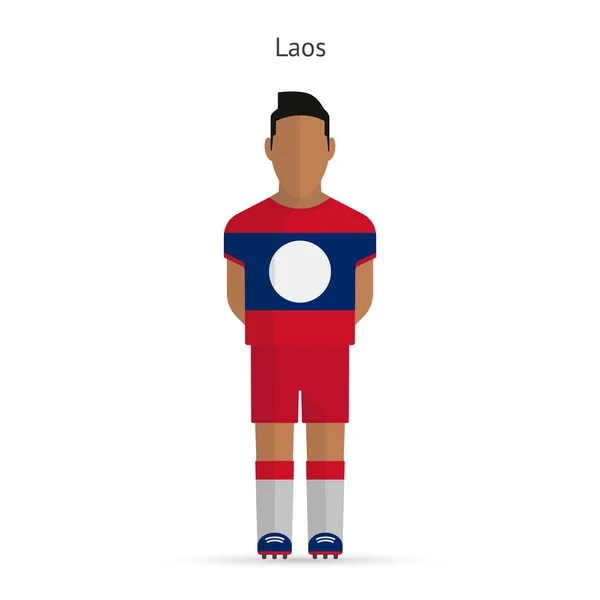 Laos grający na pozycji napastnika. piłka nożna jednolite. — Wektor stockowy