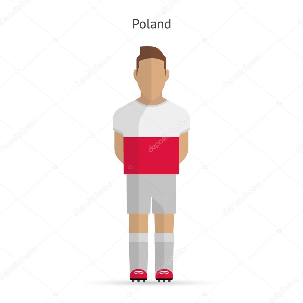 Poland football player. Soccer uniform.