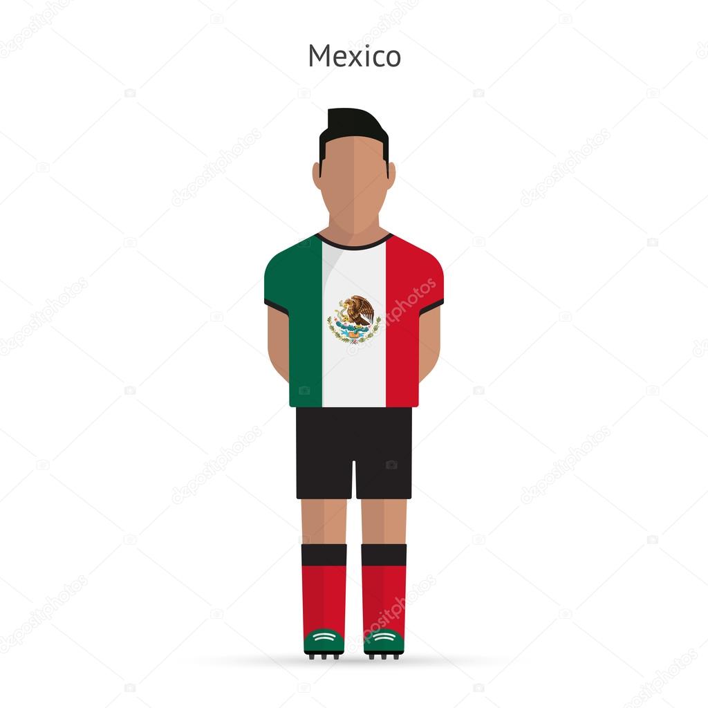 Mexico football player. Soccer uniform.