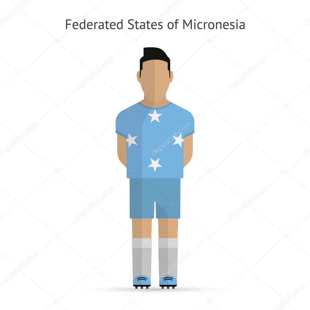 Jugador de fútbol de Micronesia. Uniforme de fútbol . vector, gráfico