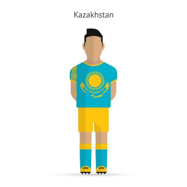 Kazakhstan football player. Soccer uniform. clipart