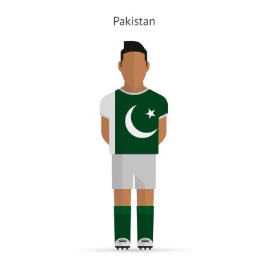 Pakistan football player. Soccer uniform. clipart