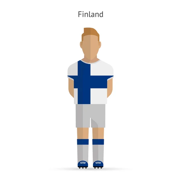 Finlandiya futbol oyuncusu. Futbol üniforma. — Stok Vektör