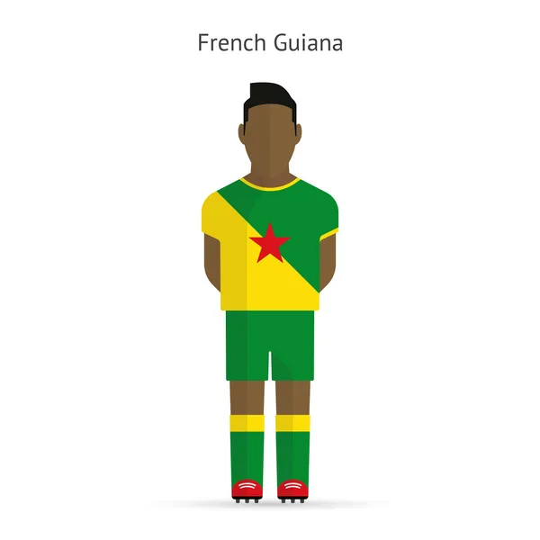 Französischer Guyana-Fußballer. Fußballuniform. — Stockvektor