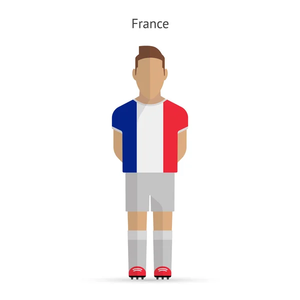 Футболист Франции. Футбольная форма . — стоковый вектор
