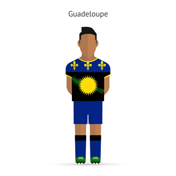 Guadeloupe voetballer. Voetbal uniforme. — Stockvector