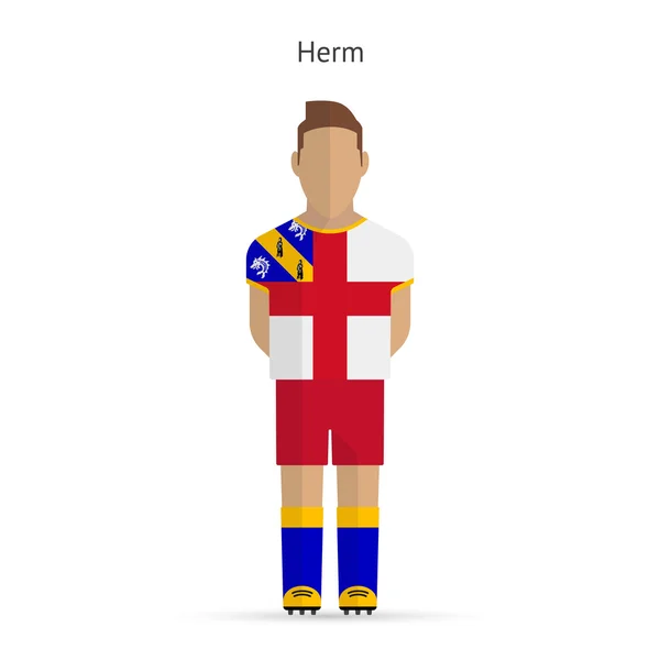 Jugador de fútbol Herm. Uniforme de fútbol . — Archivo Imágenes Vectoriales