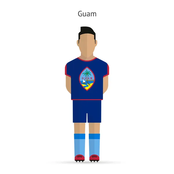 Guam grający na pozycji napastnika. piłka nożna jednolite. — Wektor stockowy