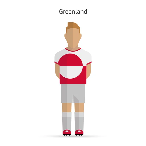 Groenland voetballer. Voetbal uniforme. — Stockvector