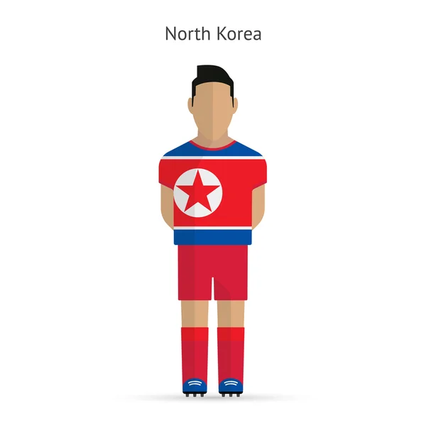 Nordkoreanischer Fußballspieler. Fußballuniform. — Stockvektor