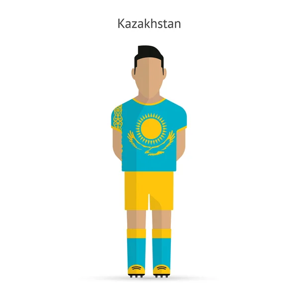 Kazakistan futbol oyuncusu. Futbol üniforma. — Stok Vektör