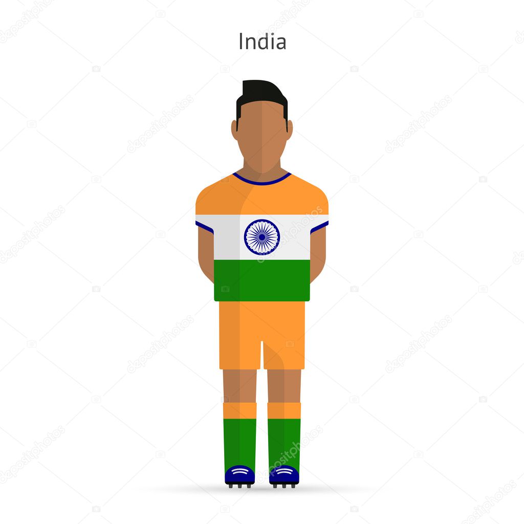 India football player. Soccer uniform.