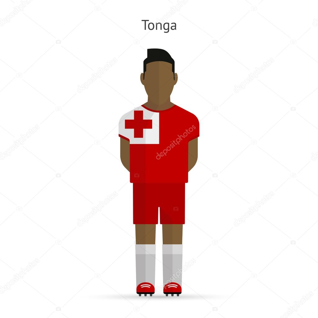 Tonga football player. Soccer uniform.