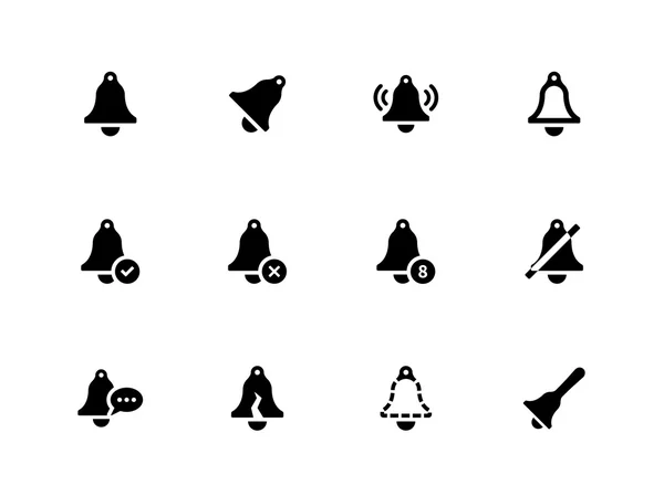 Iconos de campana sobre fondo blanco . — Vector de stock