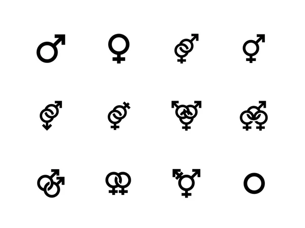 Gender identities icons on white background. — Stock Vector