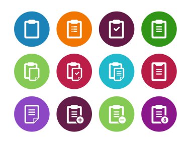 Beyaz arka planda Pano daire simgeler.