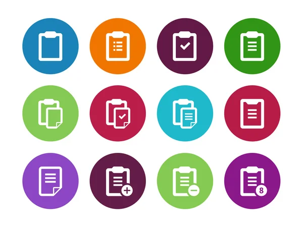Klembord cirkel pictogrammen op witte achtergrond. — Stockvector