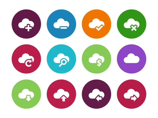 Cloud circle icons on white background. — Stock Vector