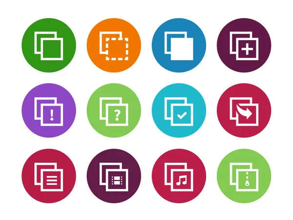 Copy Paste circle icons for Apps, Web Pages. — Stock Vector