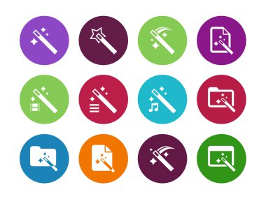 Büyücü daire simgeler izole.