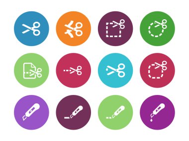 makasla kesme hatları simgeler.