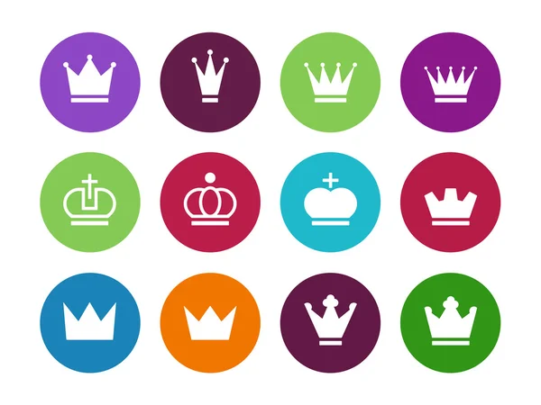 Crown circle icons on white background. — Stock Vector