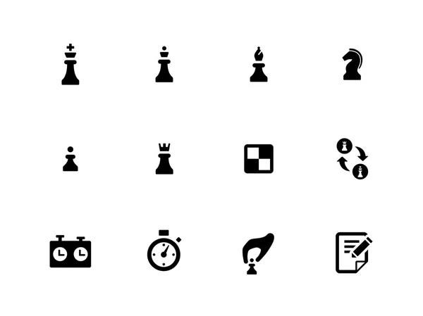 Chess icons on white background. — Stock Vector