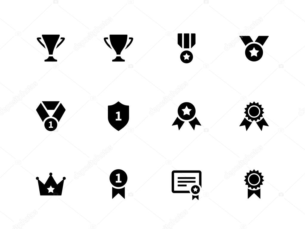Medals and cup icons.
