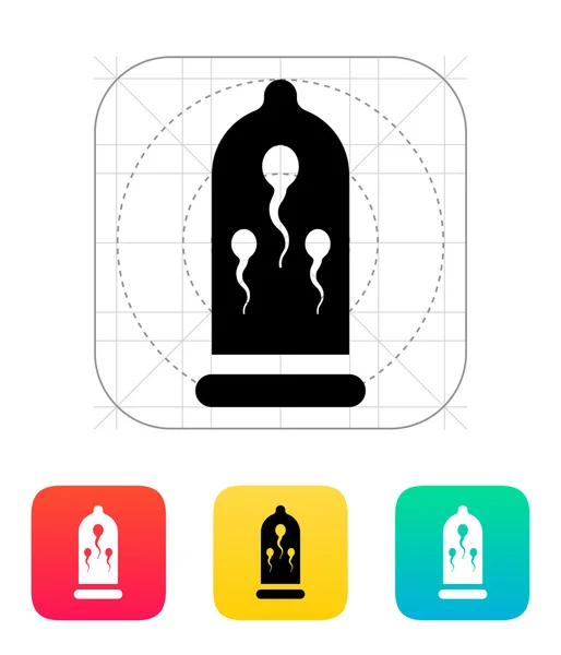 Sperme dans l'icône préservatif . — Image vectorielle