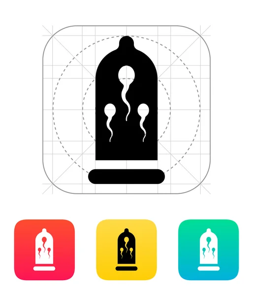 Sperm in Condom icon. — Stock Vector