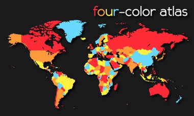 Four-Color World Map clipart