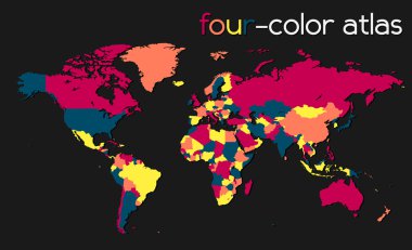 Four-Color World Map clipart