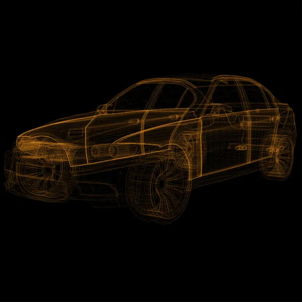 Voiture Wireframe — Image vectorielle